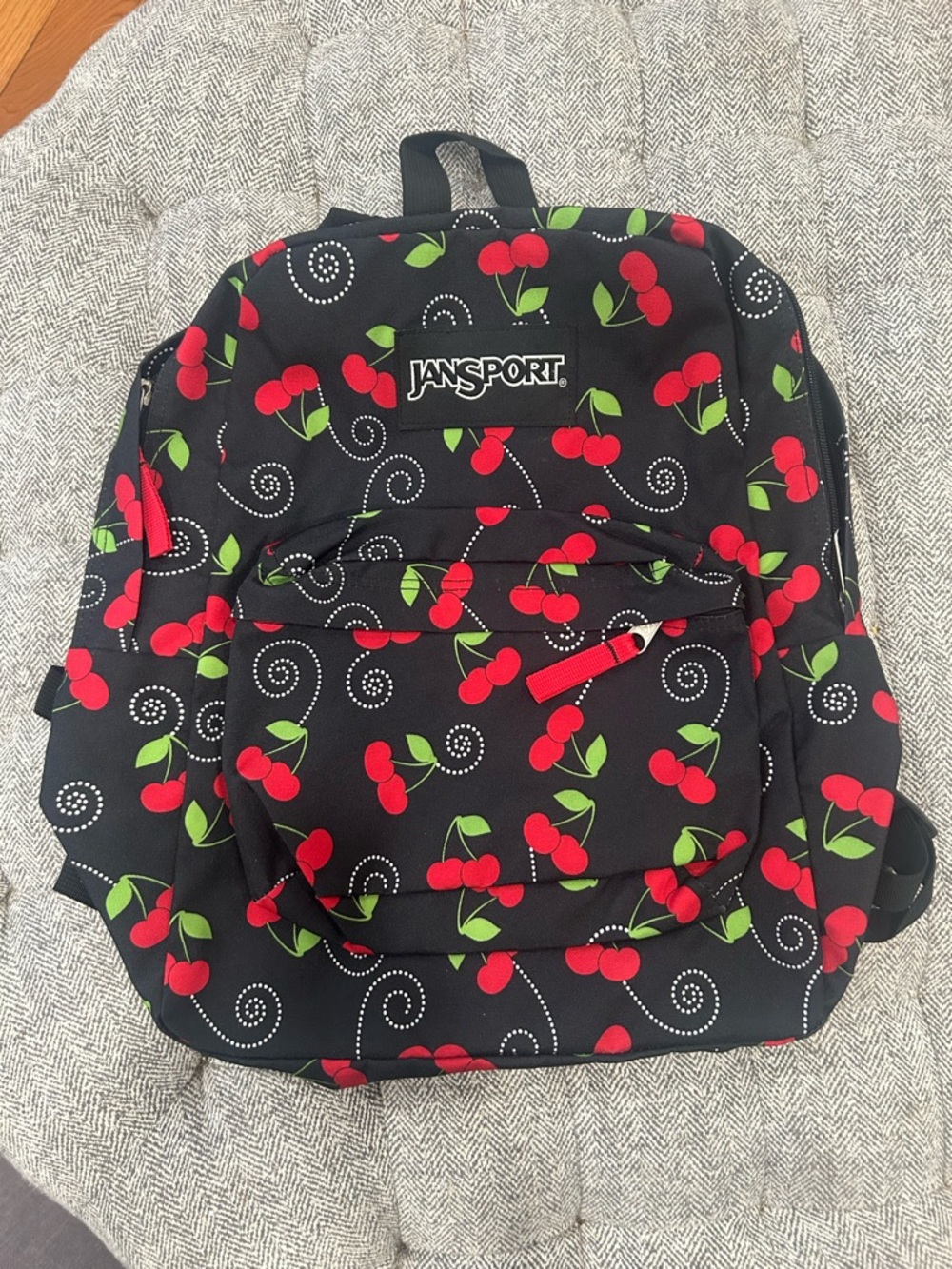 Jansport Black Cherry Pattern Backpack- like new